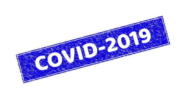 Grunge COVID-2019 Подряпаний прямокутник Водяний знак — стоковий вектор