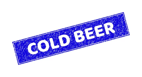 Grunge COLD BEER Σφραγίδα ορθογωνίου υφής — Διανυσματικό Αρχείο