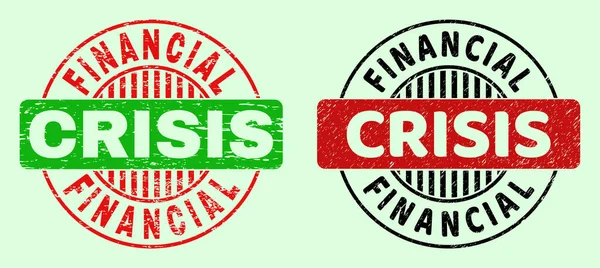 CRISIS FINANCIERA Ronda bicolor marcas de agua - Grunged Style — Archivo Imágenes Vectoriales