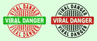 VIRAL DANGER Yuvarlak İki Renkli Mühür Mühürleri - Çizik Doku