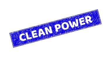 Grunge Temiz Güç Kazınmış Dikdörtgen Damgası