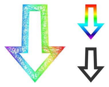 Gökkuşağı Ağı Gradyan Oku Aşağı Simge