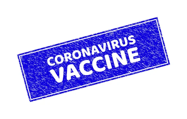 Grunge CORONAVIRUS VACCINE Kratzrechteck Wasserzeichen — Stockvektor