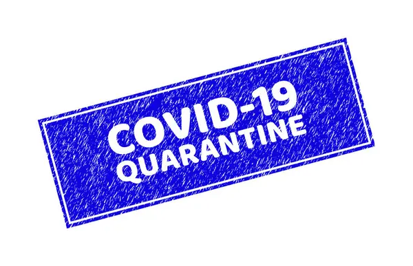 Grunge COVID-19 QUARANTINE Getextureerde rechthoek Watermerk — Stockvector