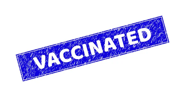 Grunge VACCINADO Sello de sello de rectángulo texturizado — Vector de stock