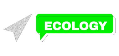 Değiştirilmiş Ekoloji Yeşil Metin Balonu ve Örgü Kabartma Oku Doğruca Yukarı