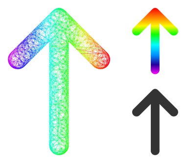 Gökkuşağı Ağ Ağı Gradyan Ok Yukarı Simgesi