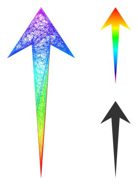Gökkuşağı Doğrusal Eğimli Ok Yukarı Simgesi