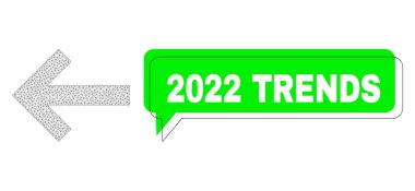 Yanlış Yerleştirilmiş 2022 Eğilimler Yeşil İleti Balonu ve Ağ Kablosu Sol Ok