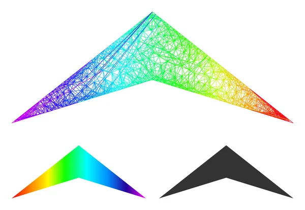 Spectral Net Mesh Gradient Pfeilspitze nach oben Icon — Stockvektor
