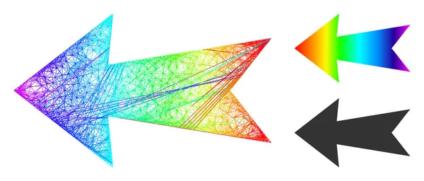 Icône gauche de flèche de gradient de maille de spectre net — Image vectorielle