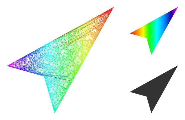 Rainbow Network Gradient Arrowhead Right-Up Icône — Image vectorielle