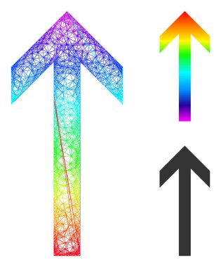 Gökkuşağı Doğrusal Eğimli Ok Yukarı Simgesi