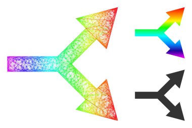 Gökkuşağı Doğrusal Eğim Kesme Oku Sağ Simgesi
