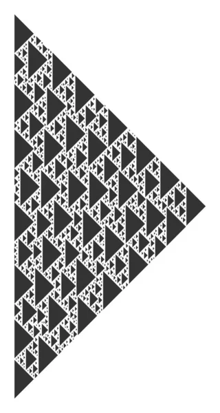 Arrowhead Right Fractal Samenstelling van Zichzelf Pictogrammen — Stockvector