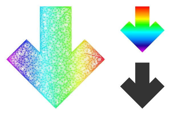 Spectral Network Gradient Arrow Down Icon — Stock Vector