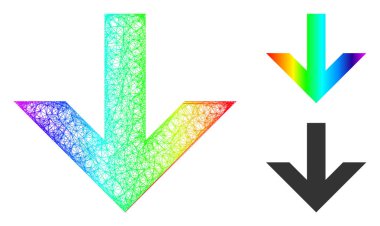 Gökkuşağı Ağı Gradyan Oku Aşağı Simge