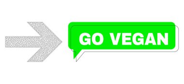 Yanlış Yerleştirilmiş Go Vegan Yeşil Söz Çerçevesi ve Ağ Kablosu Sağ Ok