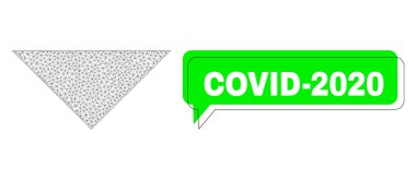 Covid-2020 Yeşil İleti Çerçevesi ve Ağ Kablosu Arrowhead Aşağı