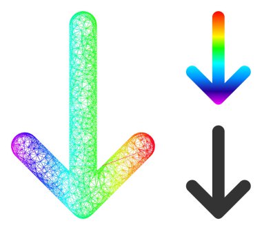 Gökkuşağı Yumurtadan Çıkan Gradyan Ok Aşağı Simgesi