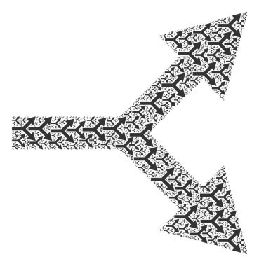 Çatallanma Oku Ögelerin Sağ Fraktal Kolajı