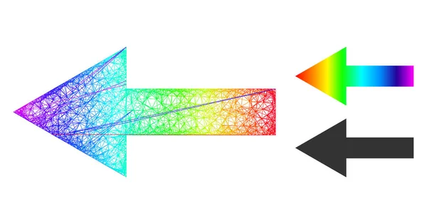 Spectral Net Gradient Arrow Left Icon — Stock Vector