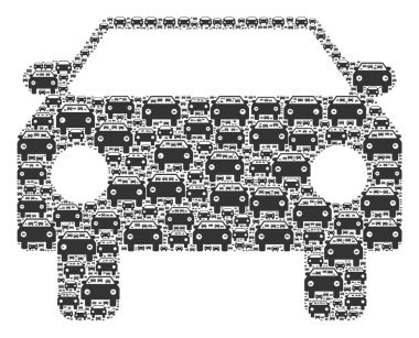 Otomobil Özyinelemeli Simgeler Kolajı