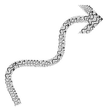 Eğri Ok Özyinelemeli Ögelerin Mozaiği