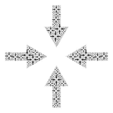 Okları Sıkıştır Itself Simgelerinin Fraktal Kolajı