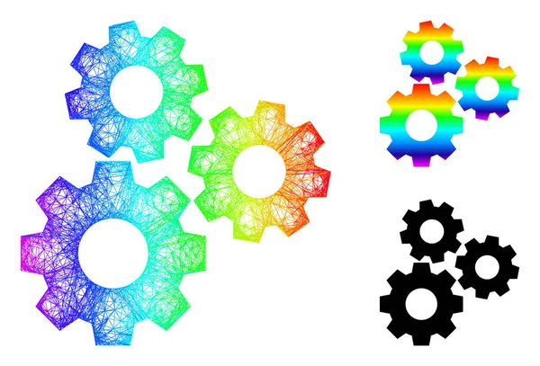 Spectrum Net Gradient Gear Mechanism Icona — Vettoriale Stock