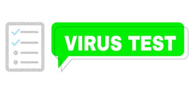 Yanlış Yerleştirilmiş Virüs Testi Yeşil Metin Çerçevesi ve Ağ Kabuğu Kontrol Listesi Sayfası