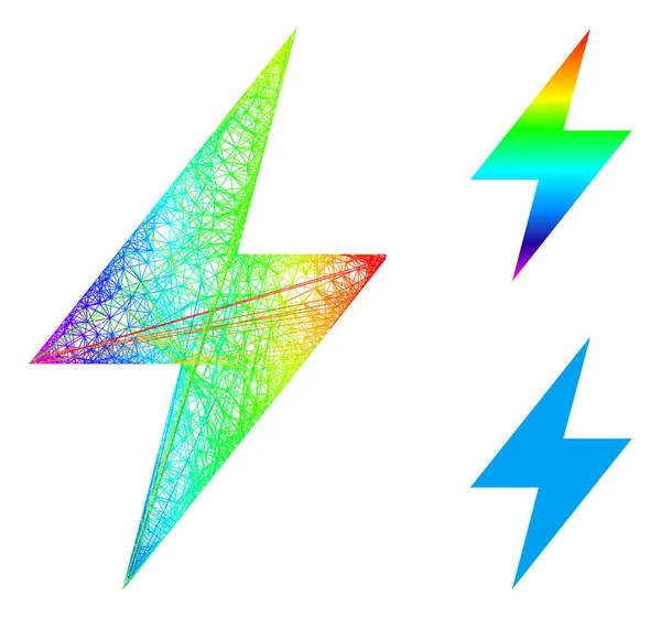 Spektrum Net Mesh Gradient Electric Strike Icon — Stockvektor