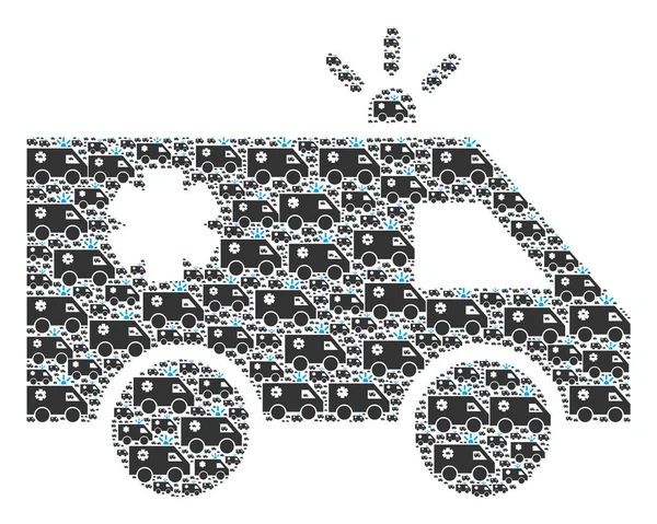 Collage fractal de coche de emergencia de sus propios artículos — Vector de stock