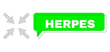 Yanlış Yerleştirilmiş Herpes Yeşil Metin Balonu ve Ağ Sıkıştırma Okları