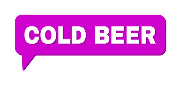 Chat COLD BEER Gekleurd Wolkenraam — Stockvector
