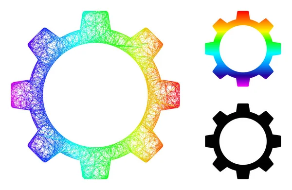 Spektrala nätverk Gradient Gear Wheel Icon — Stock vektor