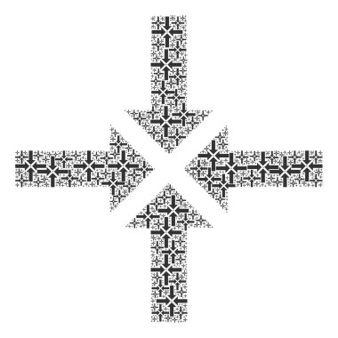 Okları Sıkıştır Itself Simgelerinin Fraktal Bileşimi