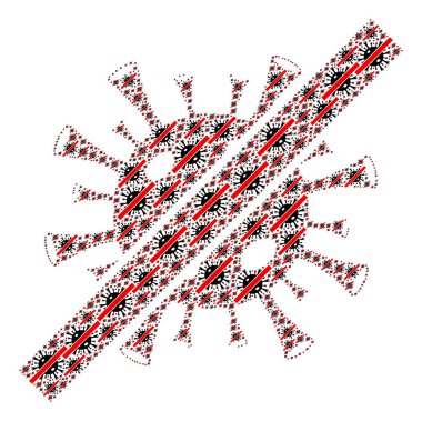 Yasak Coronavirus Özyineleme Mozaiği Simgeleri