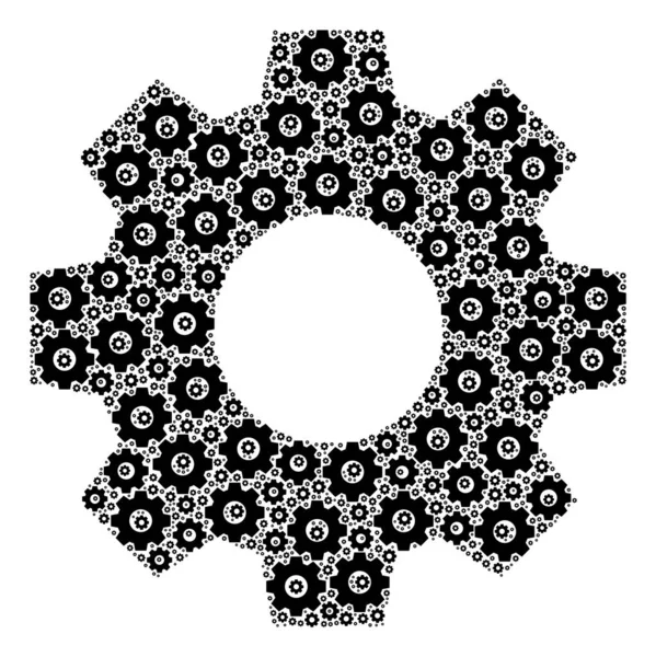 Gear Fractal Composition of Itself Items — Stock Vector