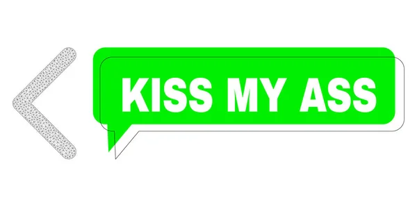 Misplaced Kiss My Ass Green Chat Frame and Mesh Network Direction Left — 图库矢量图片