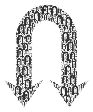 Çift Sırt Oku Özyineleme Kolajı