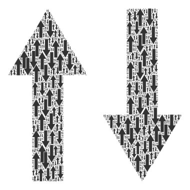 Okları Dikey Çevir Kendi Simgelerinin Özyinelemeli Kompozisyonu