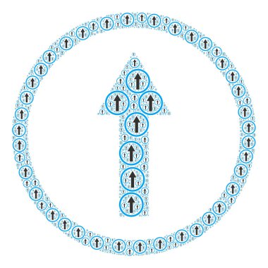 Yuvarlak Ok Özyinelemeli Simgeler Mozaiği