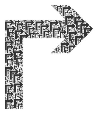 Ögelerin Sağa Fraktal Kolajını Çevir