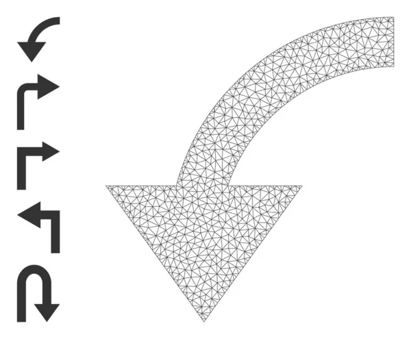 Web Network dreht Ccw-Icon mit einfachen Piktogrammen — Stockvektor