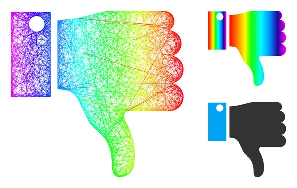 Gradient de réseau spectral pouce vers le bas Icône — Image vectorielle