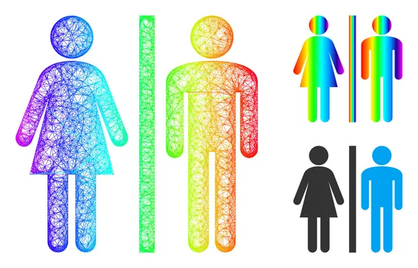 Rainbow Network Gradient WC Persons Icon — стоковий вектор
