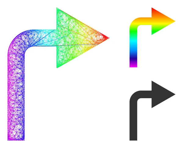 Spektrumnätsgradient Sväng höger ikon — Stock vektor