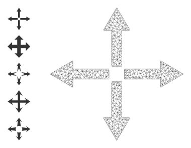 Web Ağ Okları Simgesini Basit İşaretlerle Genişlet