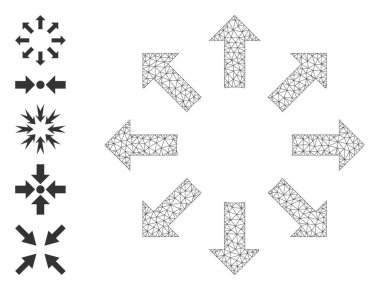 Web Ağı Okları Basit Kabartmalı Simgeyi Genişlet